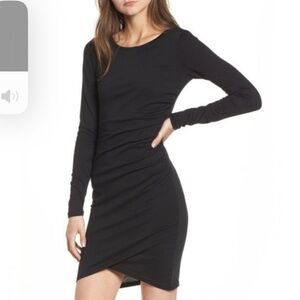 Leith Ruched Black Bodycon Dress